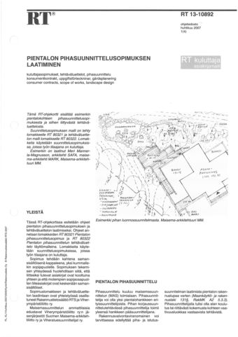 RT 13-10892 Pientalon pihasuunnittelusopimuksen laatiminen