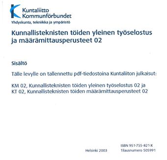 KM ja KT 02, Kunn.tekn. t�iden yleinen